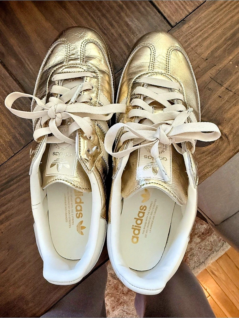 adidas Samba OG Gold & White Sneakers US 9.5